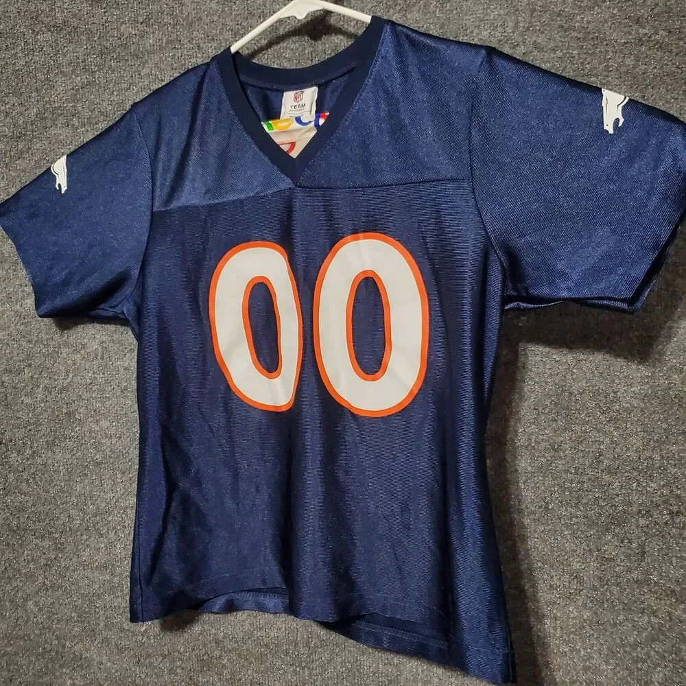 NFL Denver Broncos #00 Blue Jersey Womens Medium Team Apparel Football Y2K Shirt